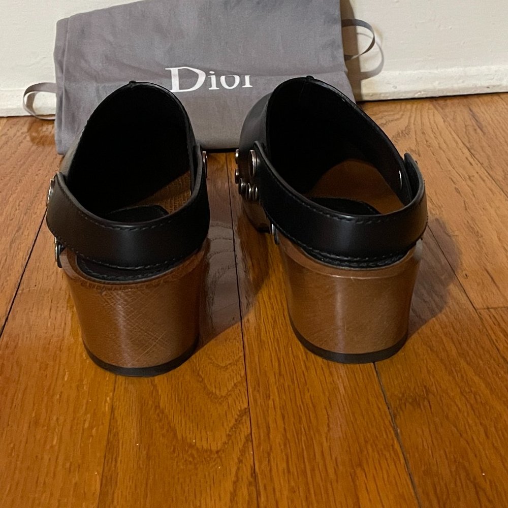 CHRISTIAN DIOR Diorquake Black Leather Clogs - Picture 5 of 15